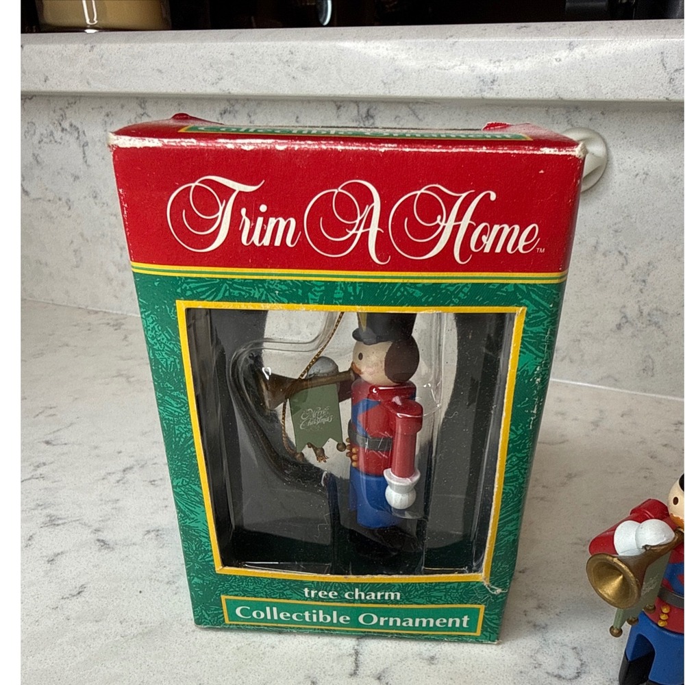Trim A Home Collectible Ornament Nutcracker Tree Charm Soldier with Horn New